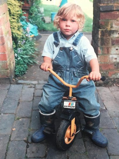 child on first bike